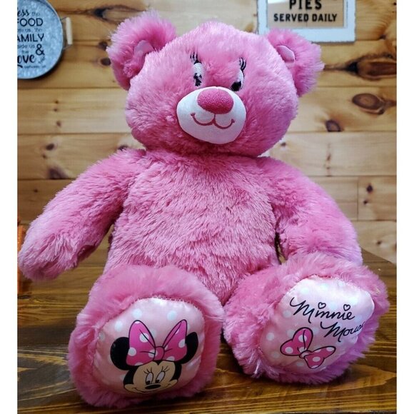 Build A Bear Disneyland Downtown Disney Minnie Mouse Plush Pink Bear Retired - Picture 1 of 11